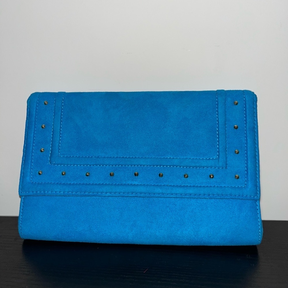 Blue clutch wallet purse